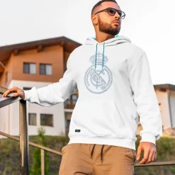 Foundry Bernabéu Neon Lights Mens Chest Crest Print Oth Hoodie White^ Sweatshirts