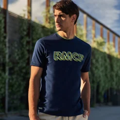 Foundry Bernabéu Neon Lights Mens RMCF Embroiry Logo T-Shirt Navy^ T-Shirts