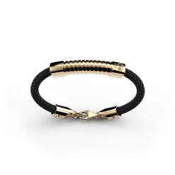 Sikno Jewellery, S.L. Leather Bracelet Gold Size 22^ Jewellery