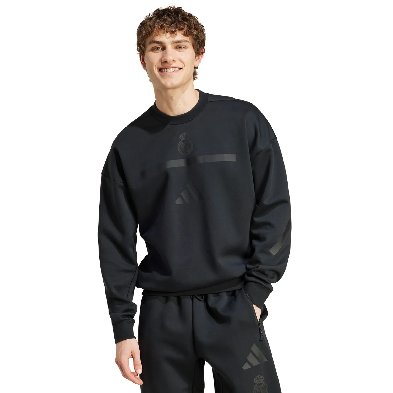 Adidas España, S.A.U Mens adidas Real Urban Crew Sweatshirt Black^ Sweatshirts|Sweatshirts