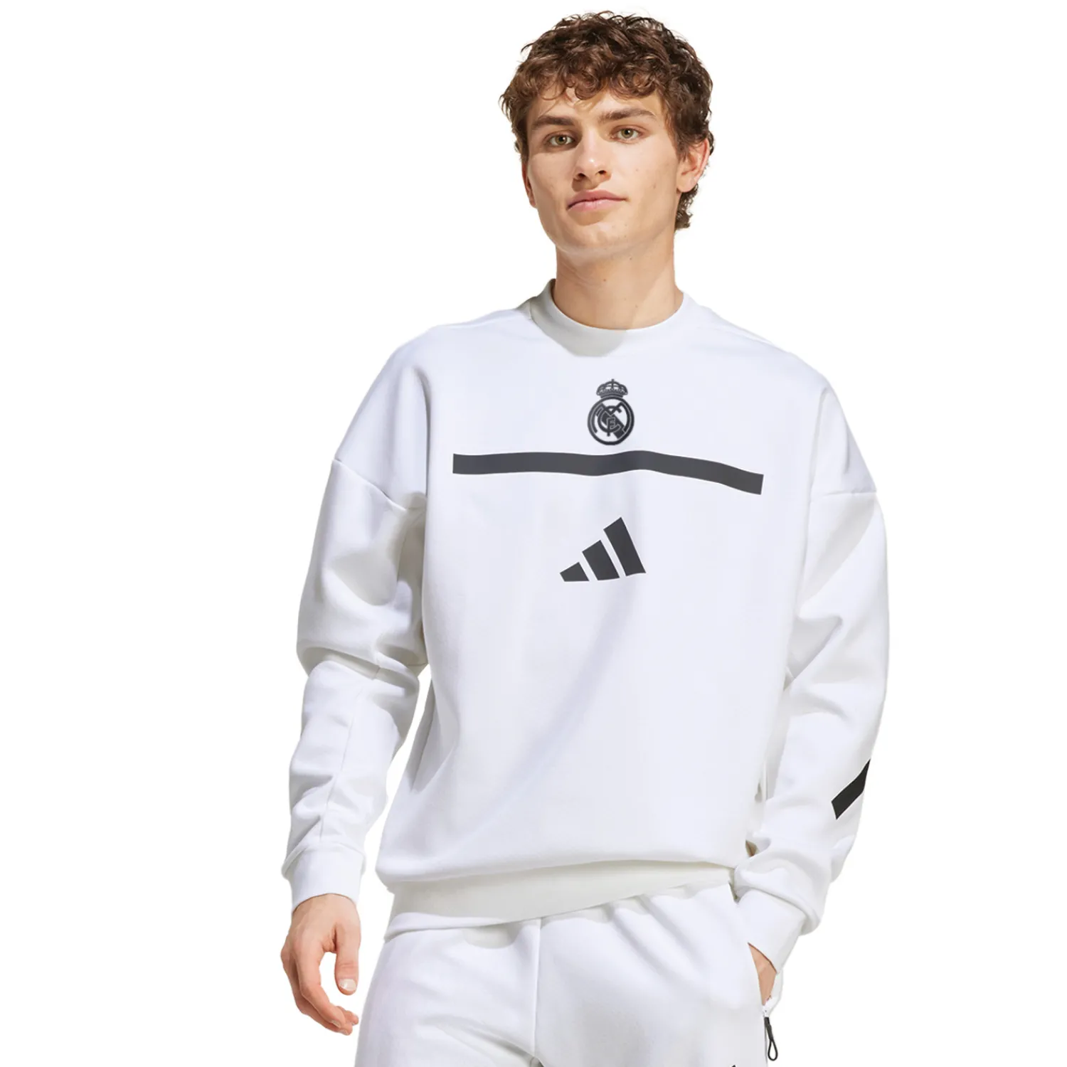 Adidas España, S.A.U Mens adidas Real Urban Crew Sweatshirt White^ Sweatshirts|Sweatshirts