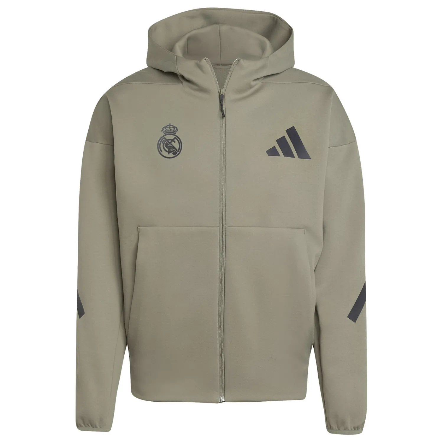 Adidas España, S.A.U Mens adidas Real Urban Full Zip Hoodie Kakhi^ Jackets|Sweatshirts