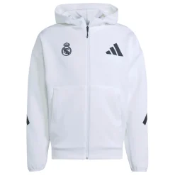 Adidas España, S.A.U Mens adidas Real Urban Full Zip Hoodie White^ Jackets|Sweatshirts
