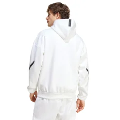 Adidas España, S.A.U Mens adidas Real Urban Full Zip Hoodie White^ Jackets|Sweatshirts