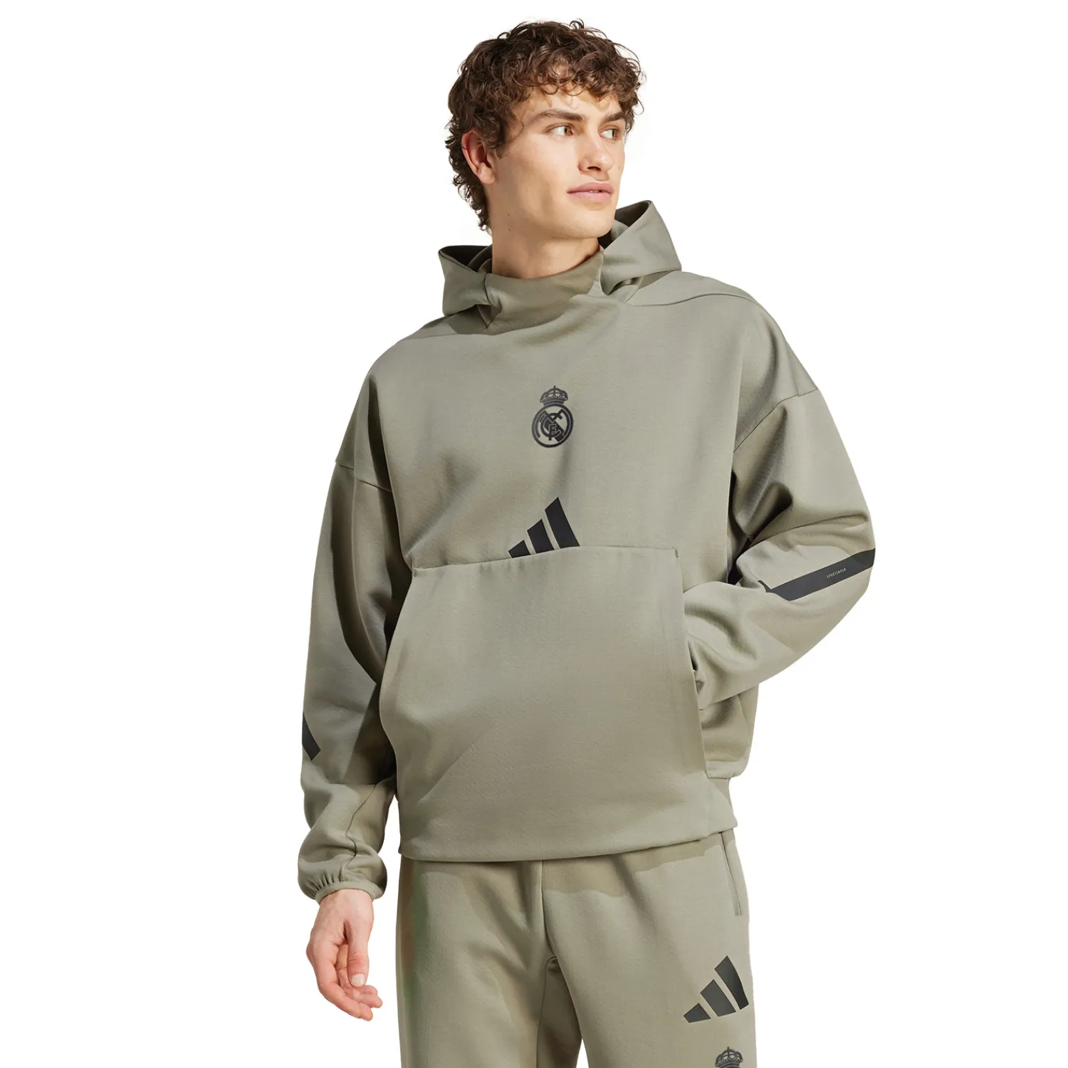 Adidas España, S.A.U Mens adidas Real Urban Hoodie Kakhi^ Sweatshirts|Sweatshirts