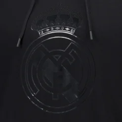MBA Solutions Mens Blackout Hoodie Crest Black Real Madrid^ Sweatshirts