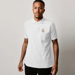 T&F Mens Essentials Color Crest Polo White^ Polos