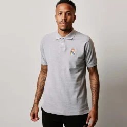 T&F Mens Essentials Color Crest Polo Light Grey^ Polos