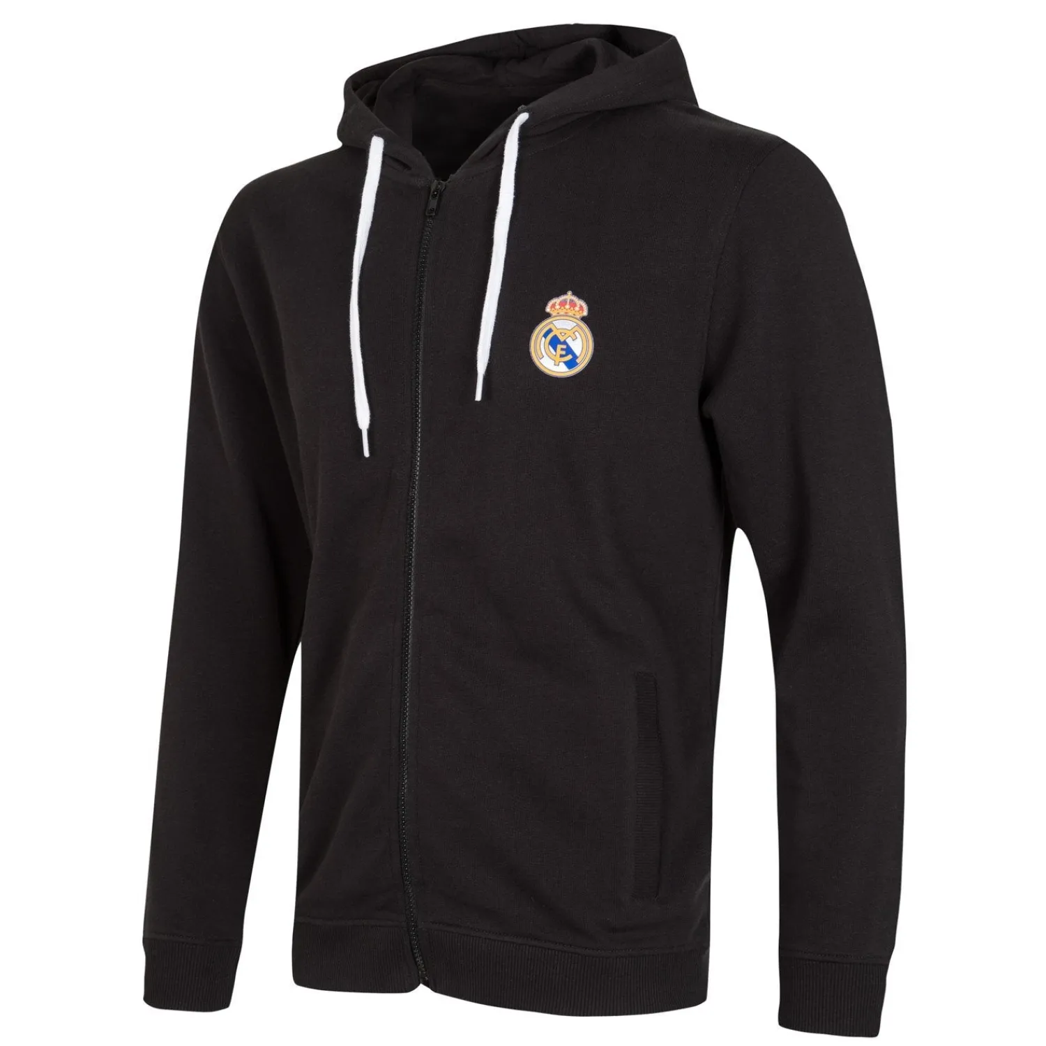 T&F Mens Essentials Color Crest Full Zip Hoody Black^ Sweatshirts