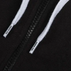 T&F Mens Essentials Color Crest Full Zip Hoody Black^ Sweatshirts
