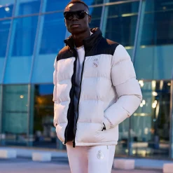 MBA Solutions Mens Outerwear Color Block Puffer Jacket Anorak White^ Jackets
