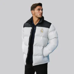 MBA Solutions Mens Outerwear Color Block Puffer Jacket Anorak White^ Jackets