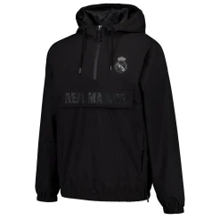 MBA Solutions Mens Outerwear Hooded Lightweight Anorak Black Real Madrid^ Jackets