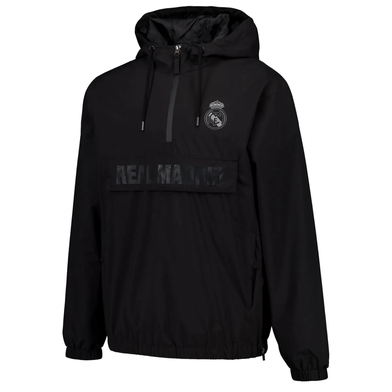 MBA Solutions Mens Outerwear Hooded Lightweight Anorak Black Real Madrid^ Jackets