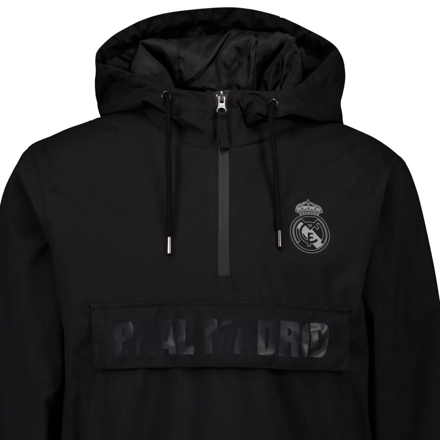 MBA Solutions Mens Outerwear Hooded Lightweight Anorak Black Real Madrid^ Jackets