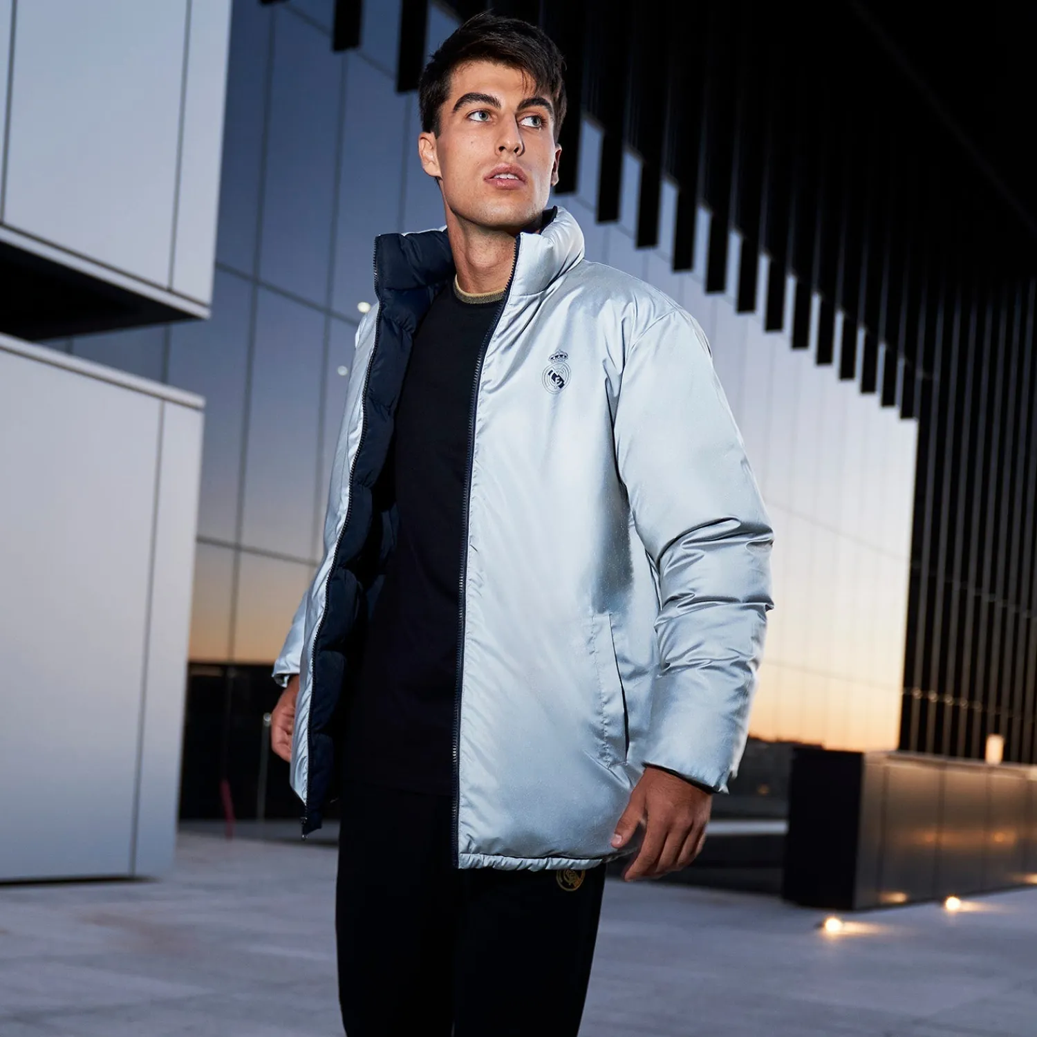 MBA Solutions Mens Outerwear Reversible Reflective Puffer Jacket Navy^ Jackets