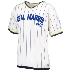 MBA Solutions Mens Oversized Striped Baseball T-Shirt Off White Real Madrid^ T-Shirts