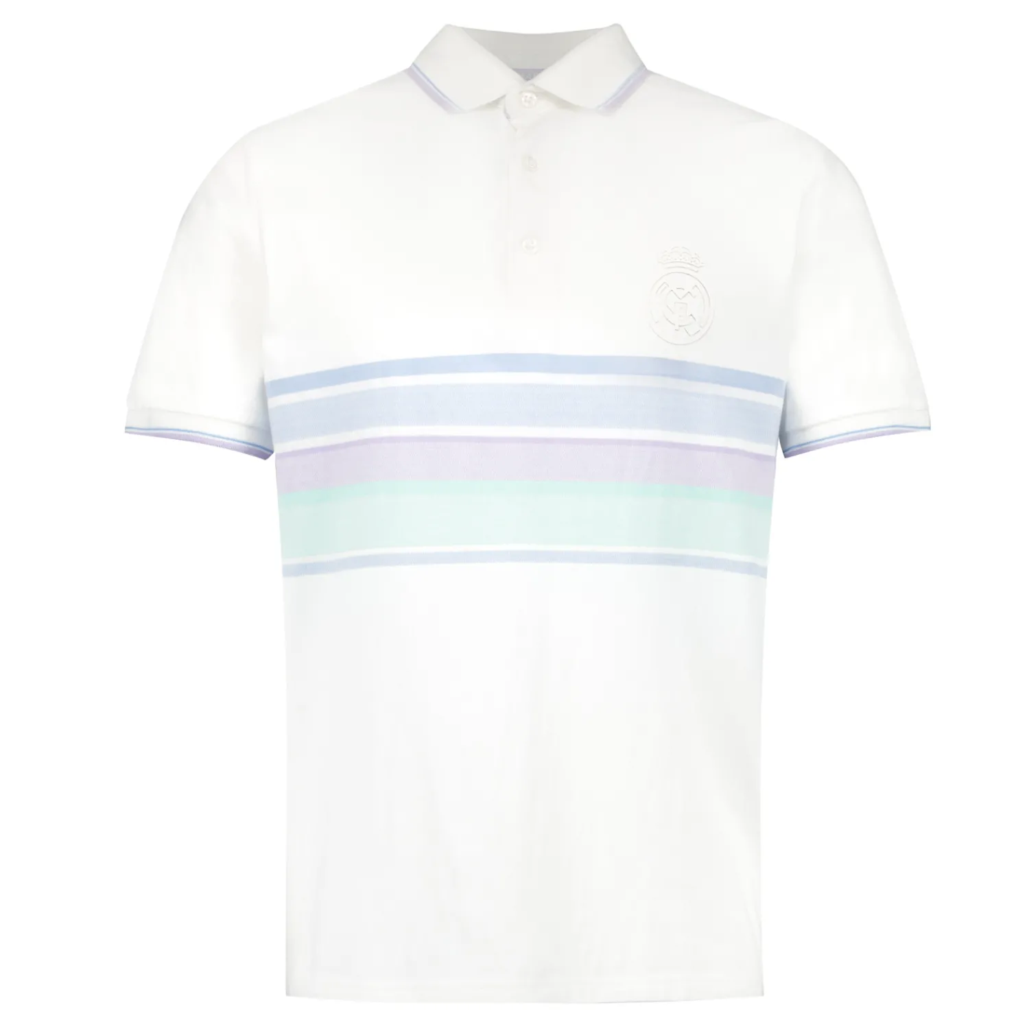 Foundry Mens Pastel Stripe Polo Shirt White Real Madrid^ Polos