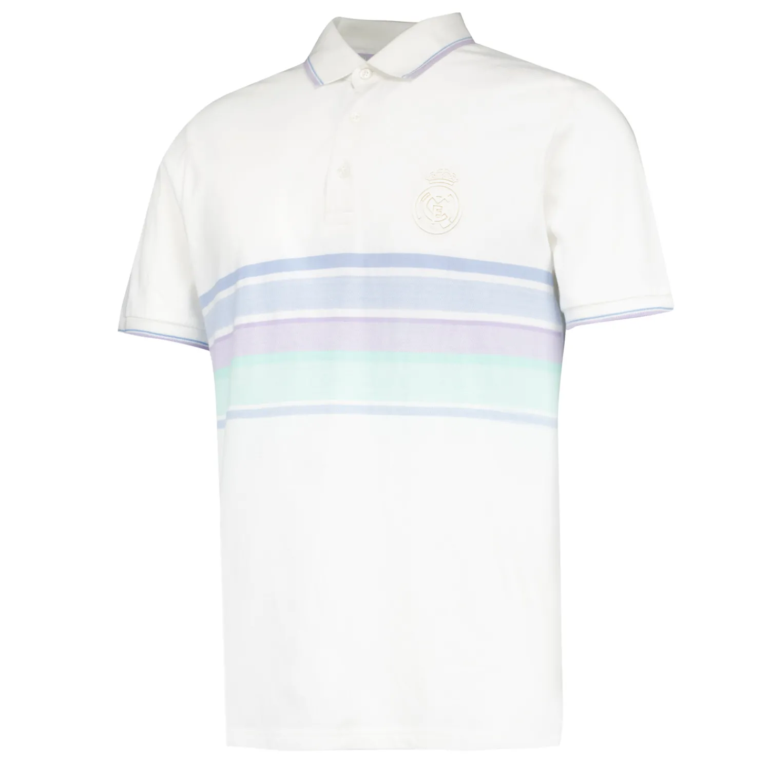 Foundry Mens Pastel Stripe Polo Shirt White Real Madrid^ Polos