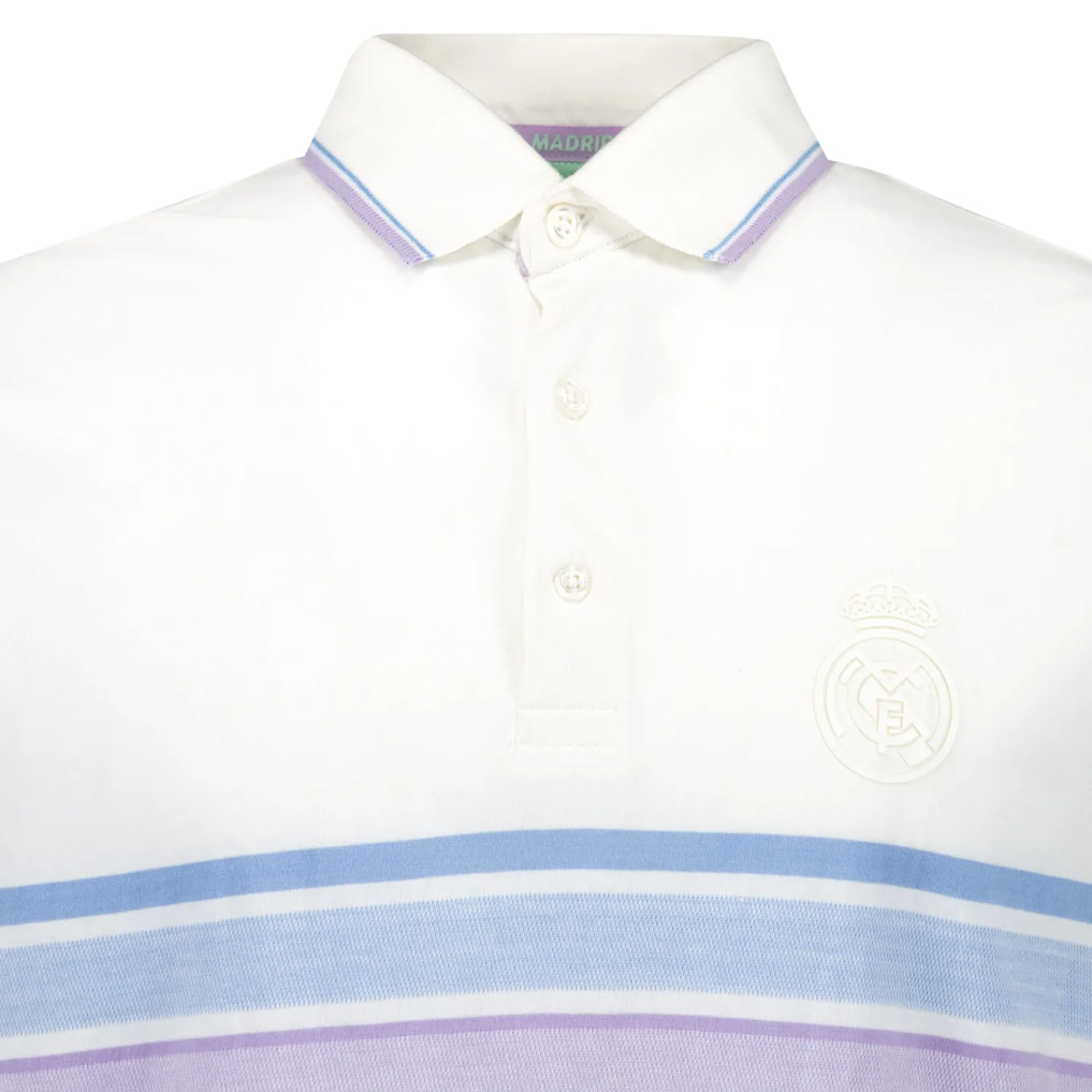Foundry Mens Pastel Stripe Polo Shirt White Real Madrid^ Polos