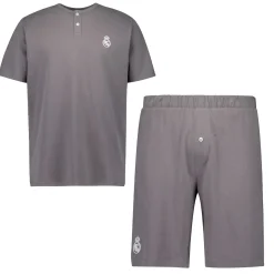 OSDM Mens Real Madrid White Dreams Pijama Set Henley Shorts Grey^ Nightwear