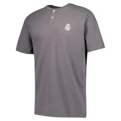 OSDM Mens Real Madrid White Dreams Pijama Set Henley Shorts Grey^ Nightwear