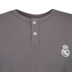OSDM Mens Real Madrid White Dreams Pijama Set Henley Shorts Grey^ Nightwear