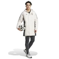 Adidas España, S.A.U Mens UCL Training Parka 24/25 Beige^ Jackets