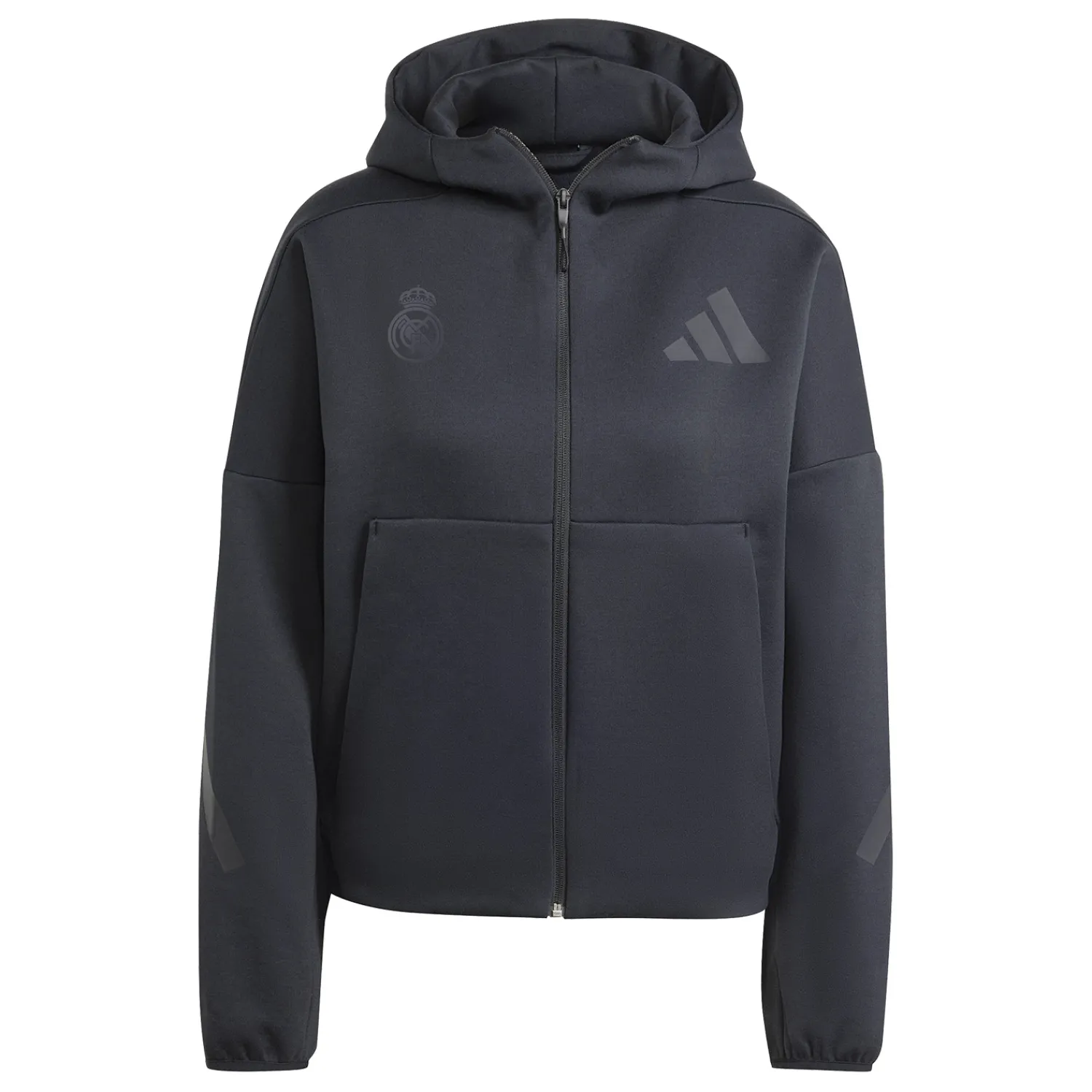 Adidas España, S.A.U Womens adidas Real Urban Full Zip Hoodie Black^Women Tracksuits|Jackets