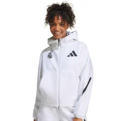 Adidas España, S.A.U Womens adidas Real Urban Full Zip Hoodie White^Women Tracksuits|T-Shirts