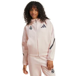 Adidas España, S.A.U Womens adidas Real Urban Full Zip Hoodie Light Pink^Women Jackets|Sweatshirts