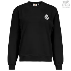 OSDM Womens ECO Essentials Real Madrid Black Crew Cropped Sweatshirt^Women Sweatshirts