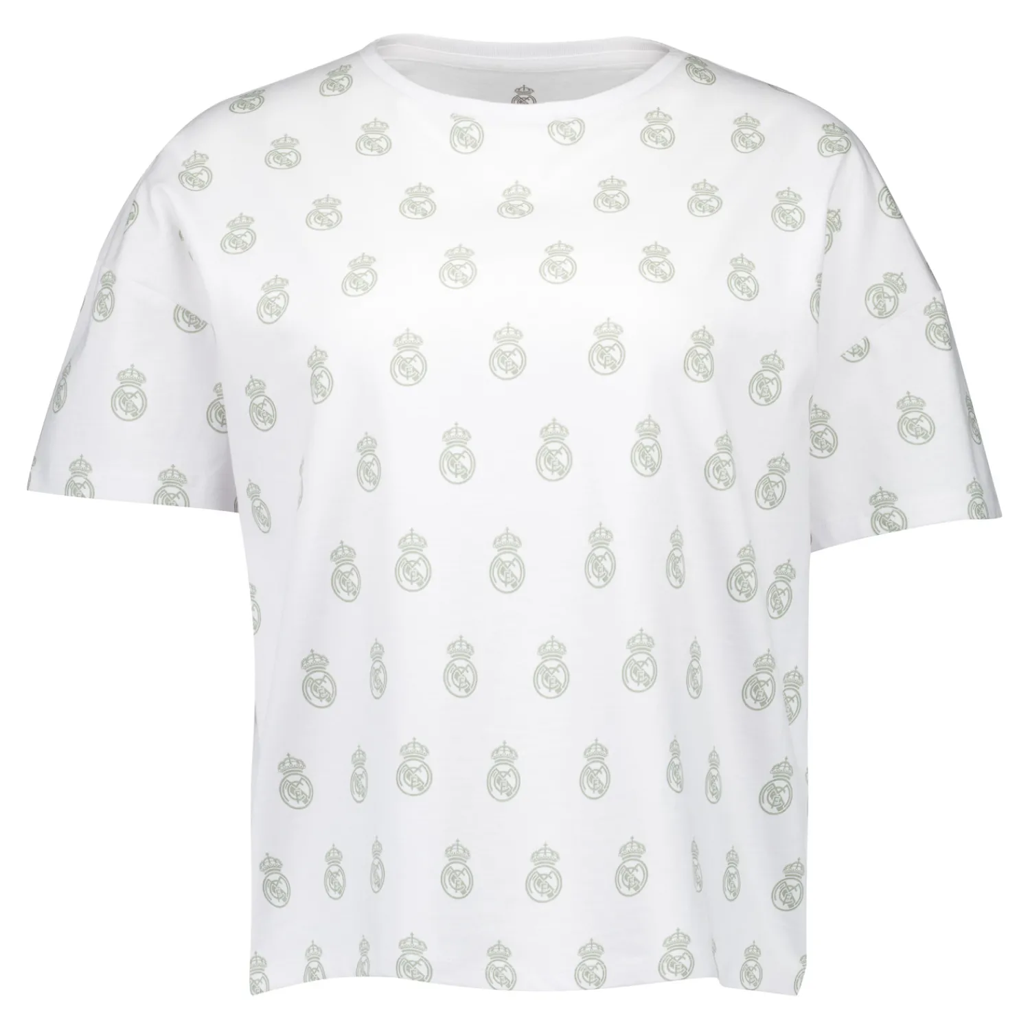 OSDM Womens Real Madrid White Dreams Pijama Set Printed Crest T-Shirt & Shorts Green^Women T-Shirts|Nightwear