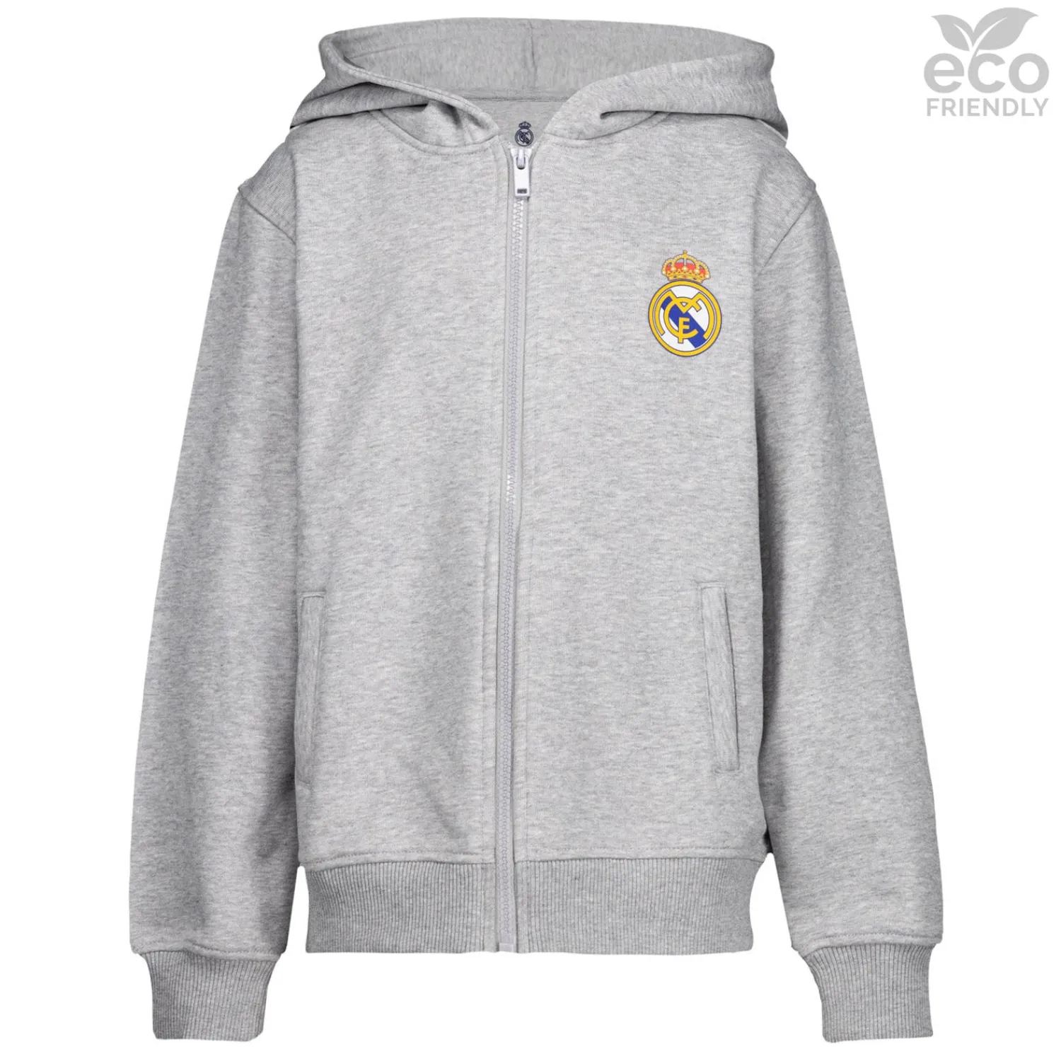 OSDM Youth ECO Essentials Real Madrid Color Crest Zip Hoodie Light grey^ Sweatshirts