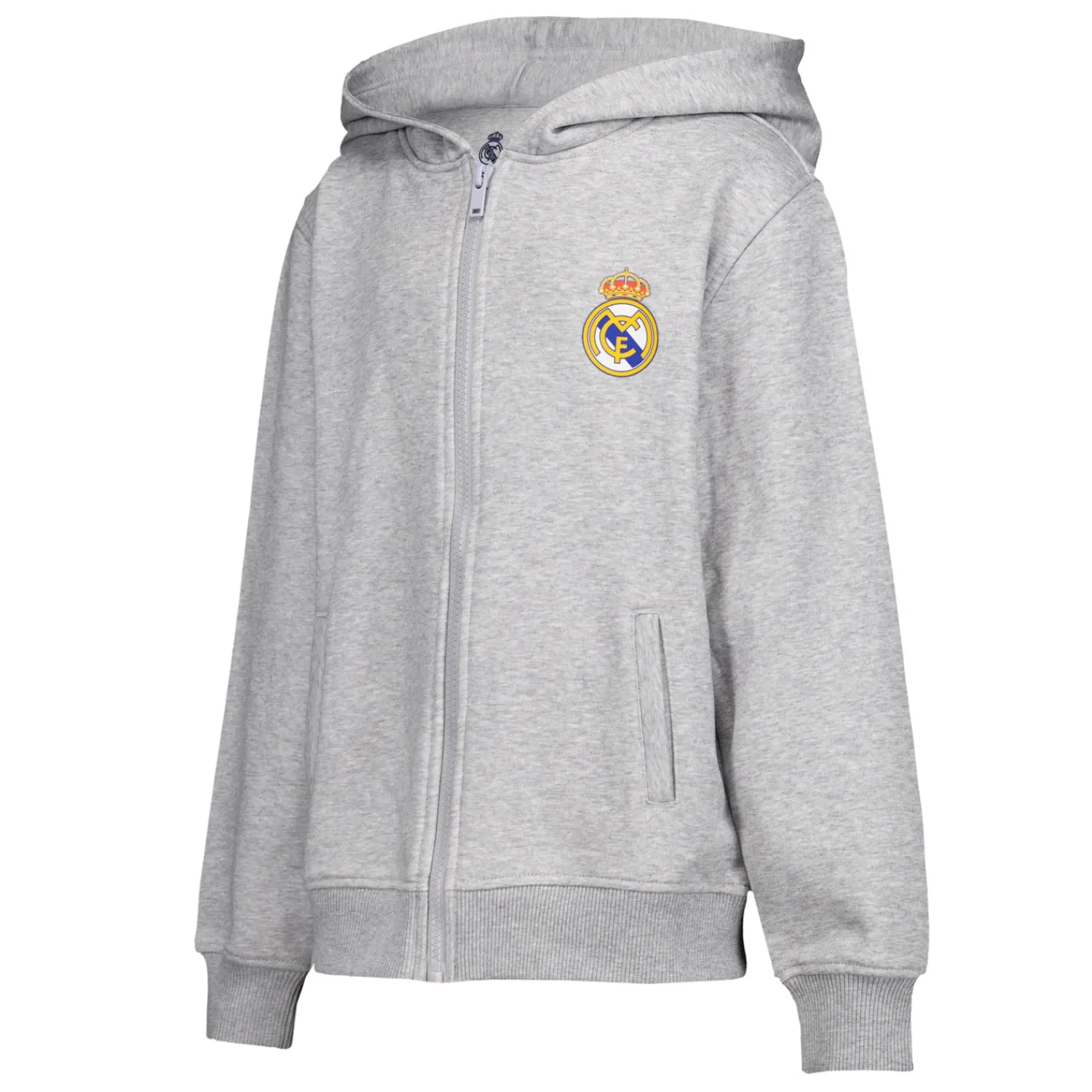 OSDM Youth ECO Essentials Real Madrid Color Crest Zip Hoodie Light grey^ Sweatshirts